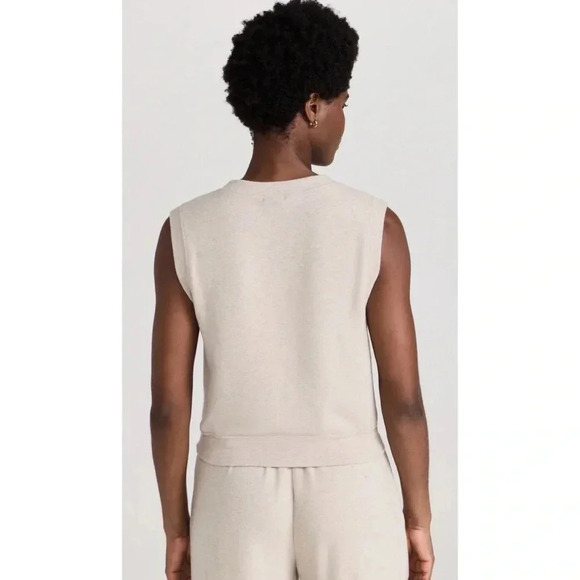 NWT Donni Sweater Vest Knit Sleeveless Tank V Neck Relaxed in Heathered Oat XL - Picture 5 of 13